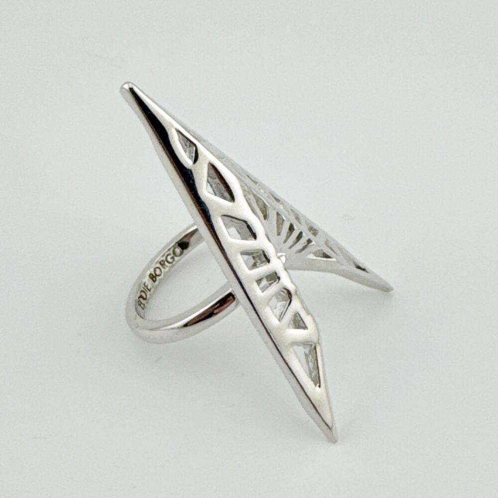 Eddie Borgo Fractured Heart Ring Women's Size 7 Silver Plated‎ Statement Ring